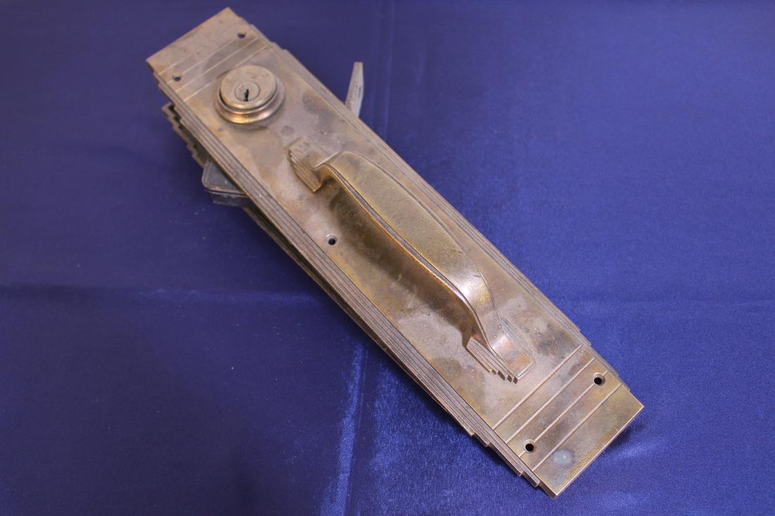 Art Deco Bronze Locking Push and Pull Set (1 of 7)