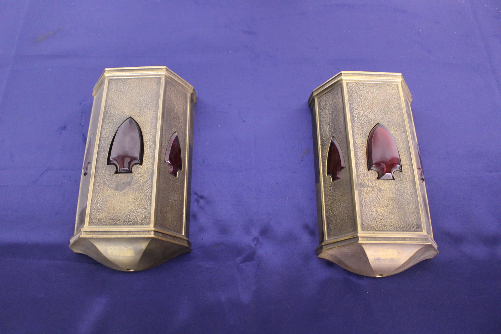 Turn of the Century Elevator Indicators: C.1905 Turn of the century up and down elevator indicators, each measures 5"W x 9"H x 2.5"D