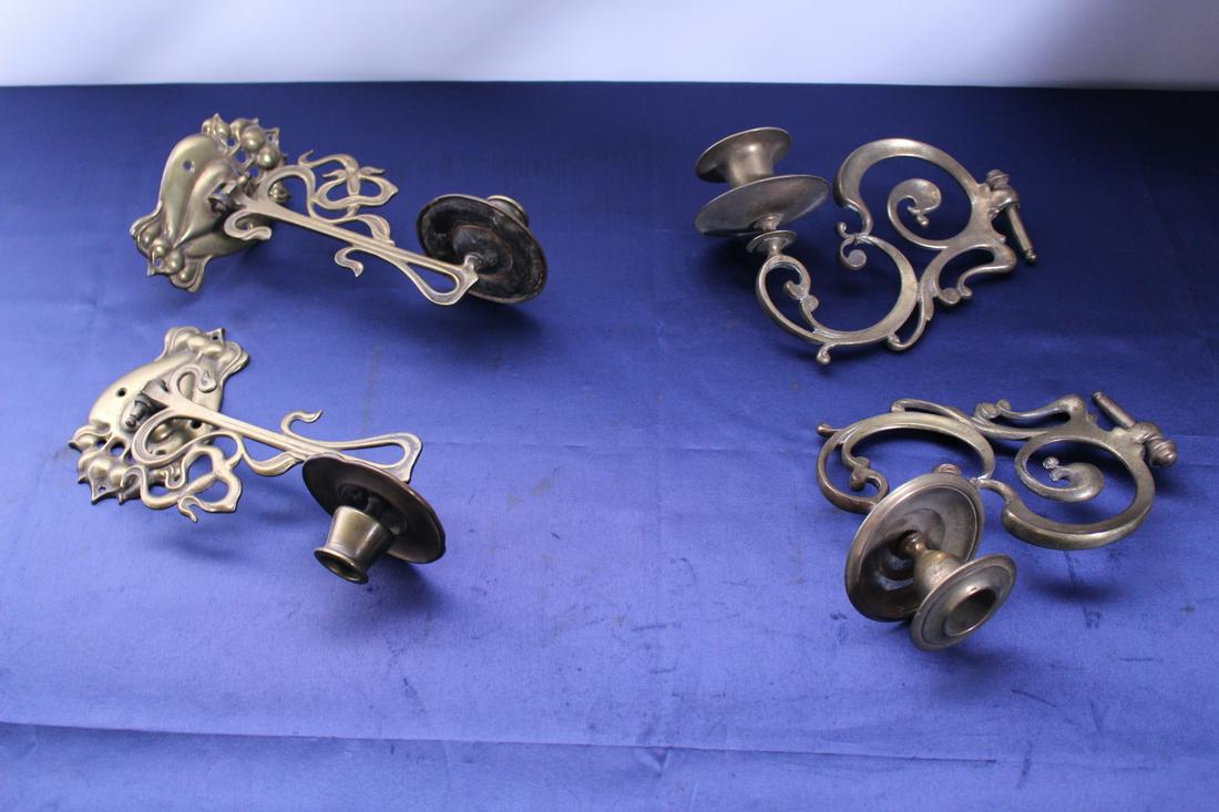 2 Pairs of Brass Piano Lamps (1 of 3)