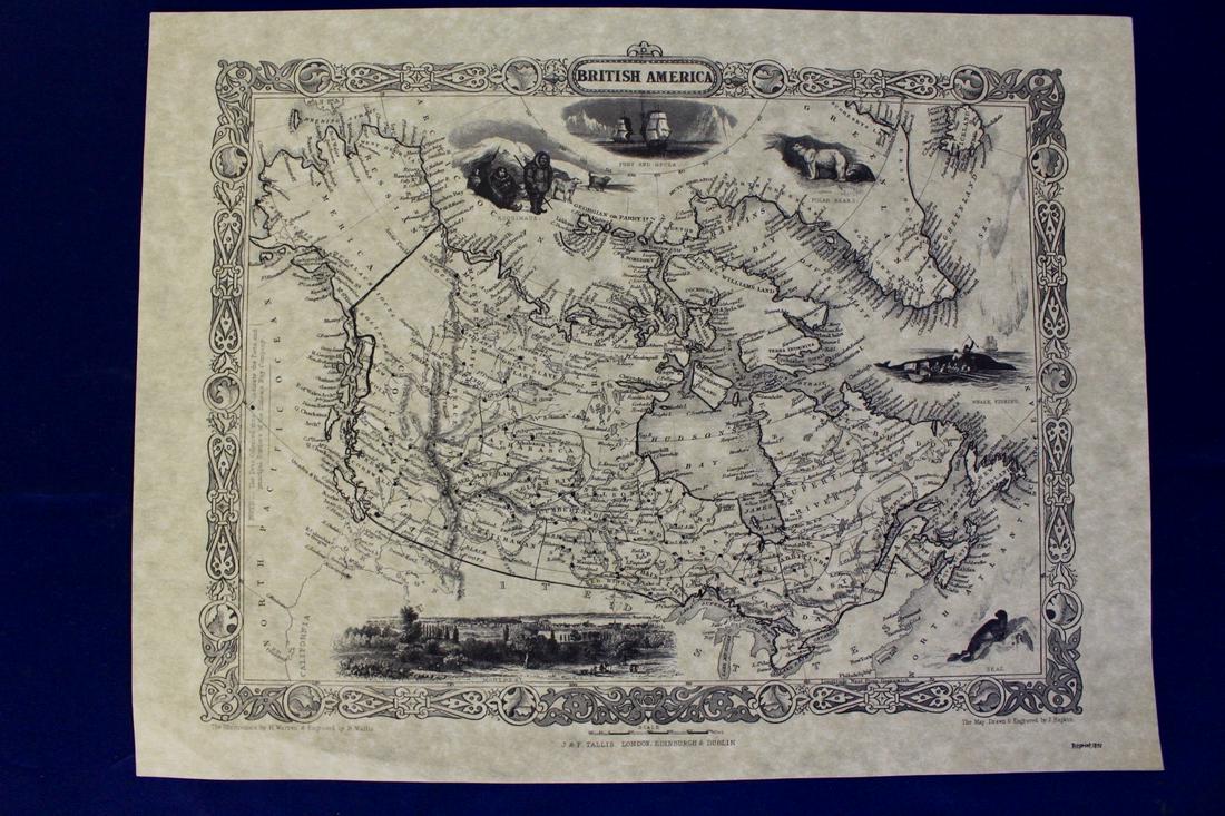 Old Map of British America or Canada 1851 by J and F (1 of 7)
