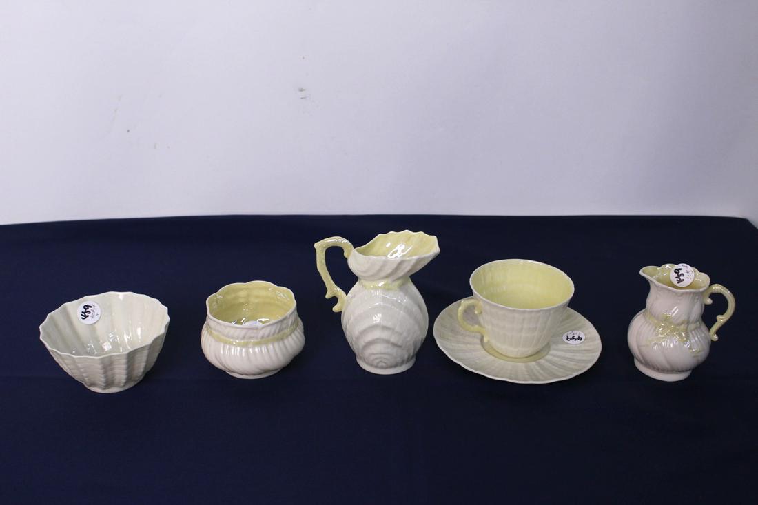 Set of 5 Vintage Belleek Irish Teacup, Creamer, Milk (1 of 14)