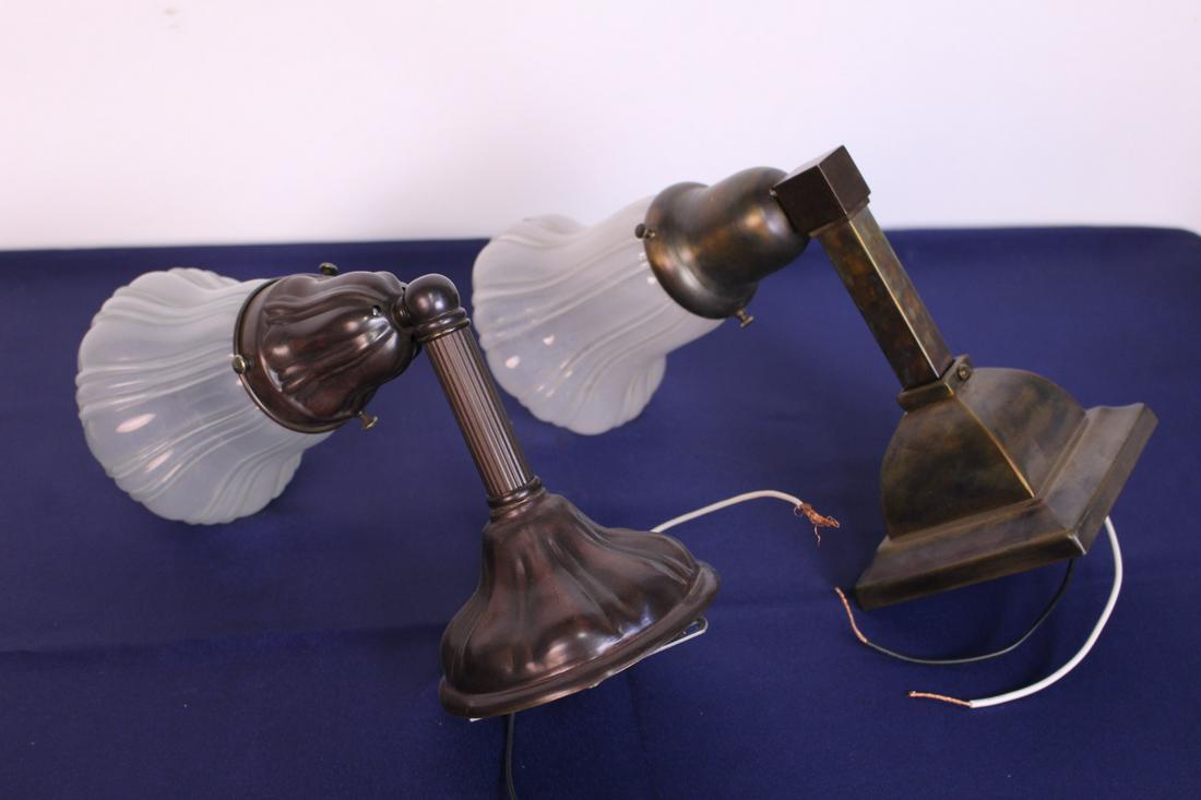 Set of Turn of the Century Wall Sconces with Shades (1 of 9)