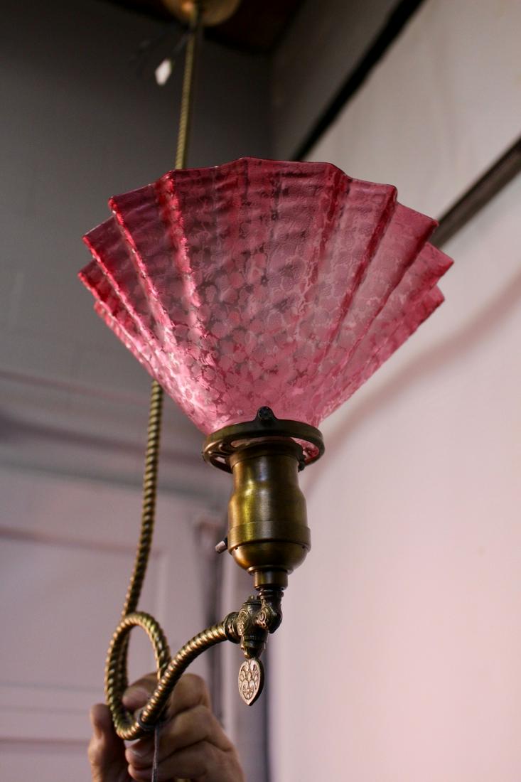 Rare Industrial Converted Gas-Electric Pendant with (1 of 8)