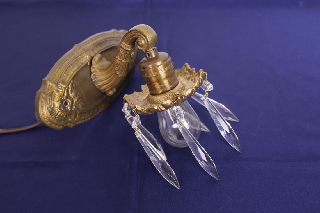 Victorian Style Crystal Brass Wall Sconce (1 of 7)