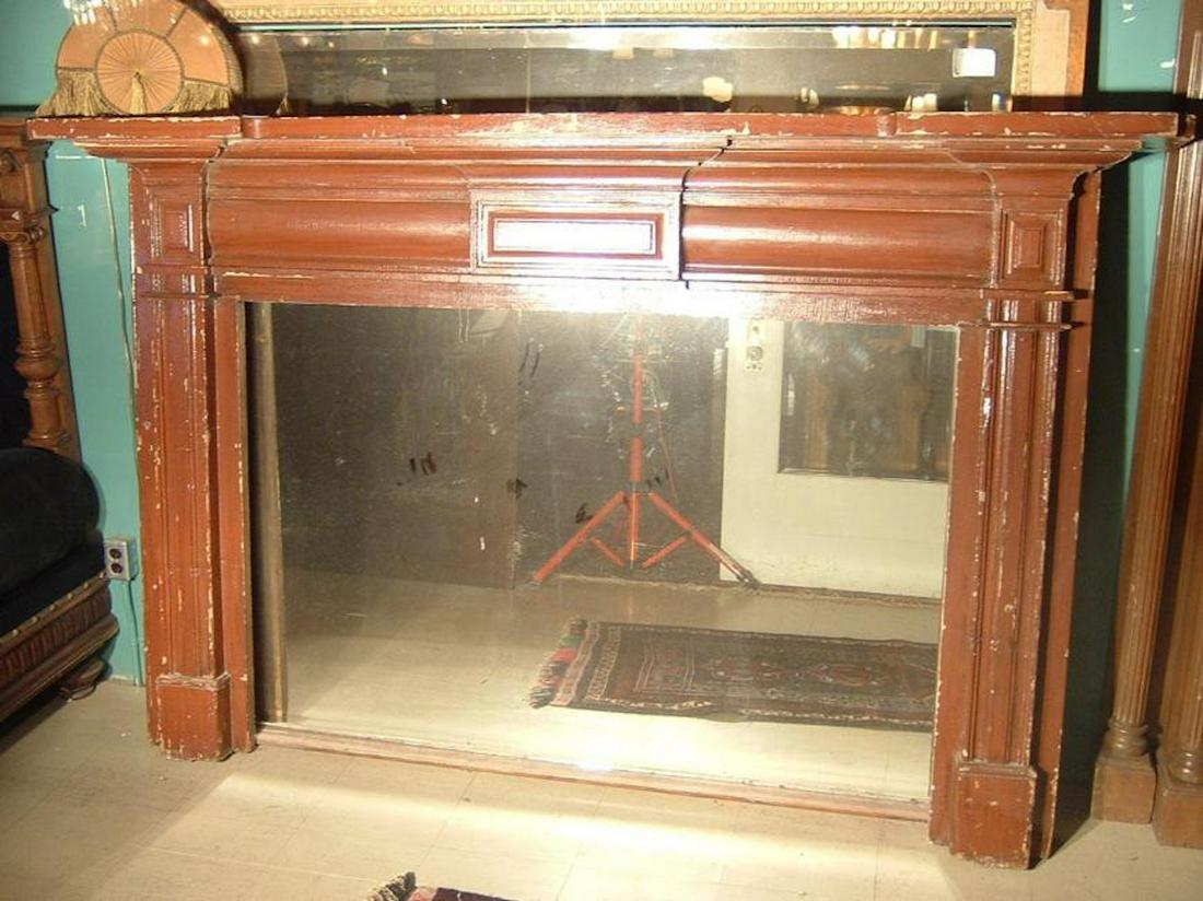Large Victorian Pine Fireplace Mantle (1 of 5)