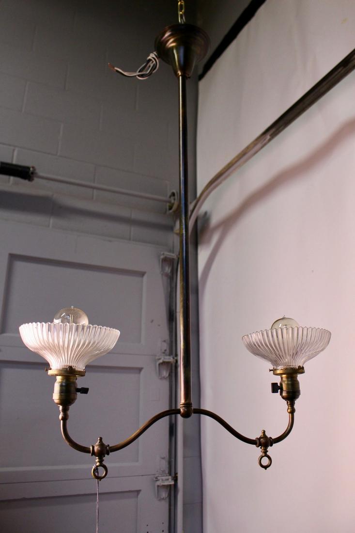 Industrial Pendant 2 Light Gas Converted to Electricity (1 of 8)