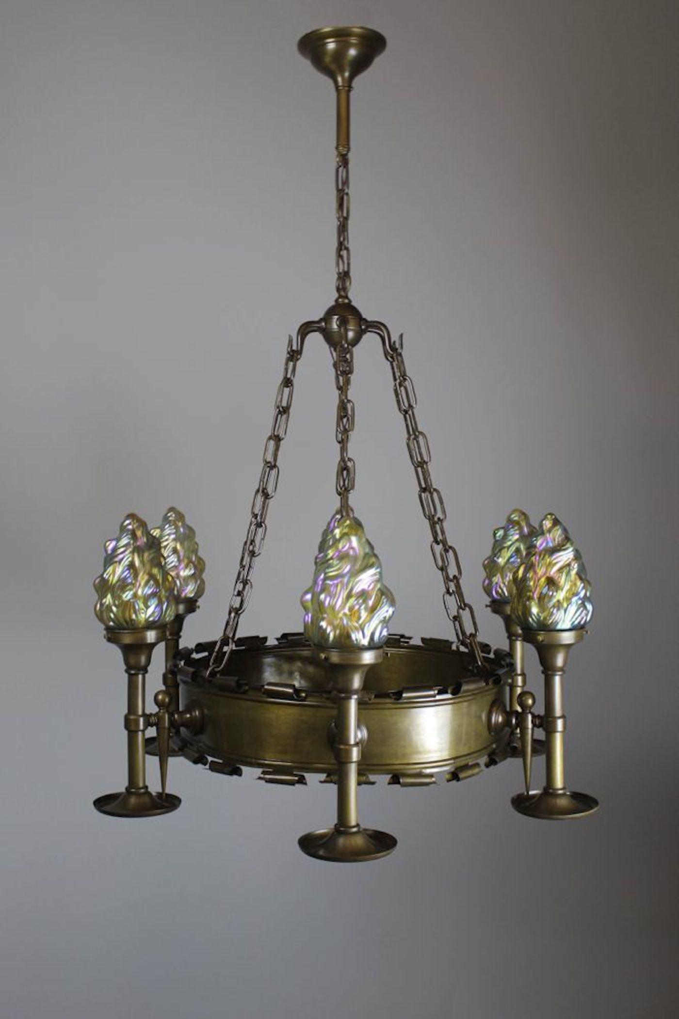 Early Tudor Revival Ring Fixture (6 Light) (1 of 8)