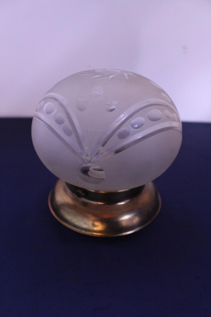 Single Light Flushmount with Wheel Cut Shade (1 of 2)