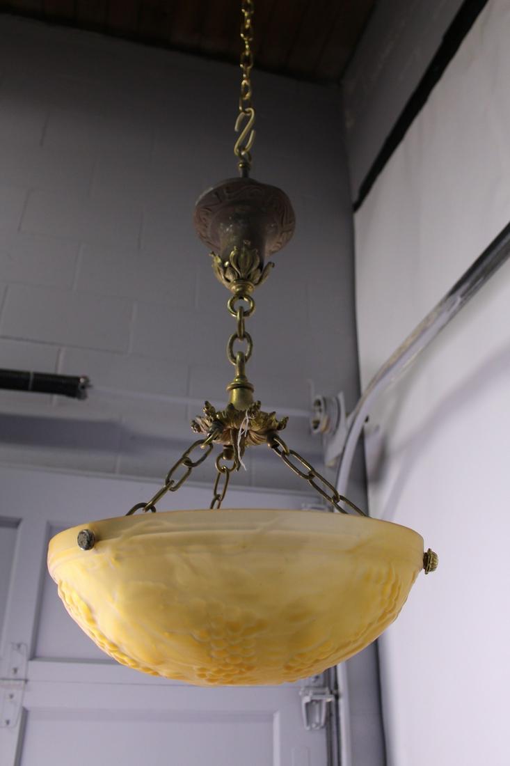 French Gilt Re-Cast Grape Bowl Light Fixture 20th (1 of 5)