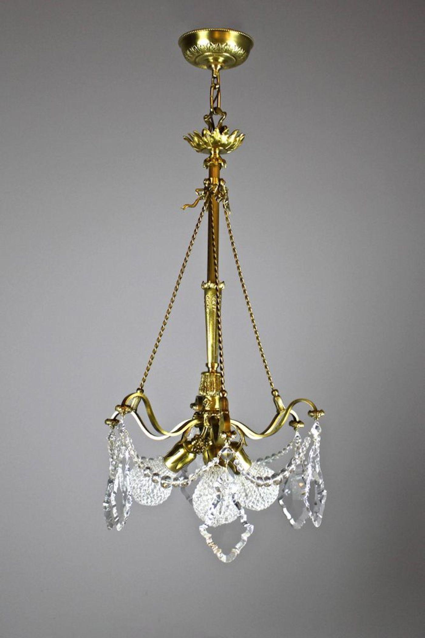 Unusual Crystal Basket Fixture Attrib. Caldwell (1 of 7)