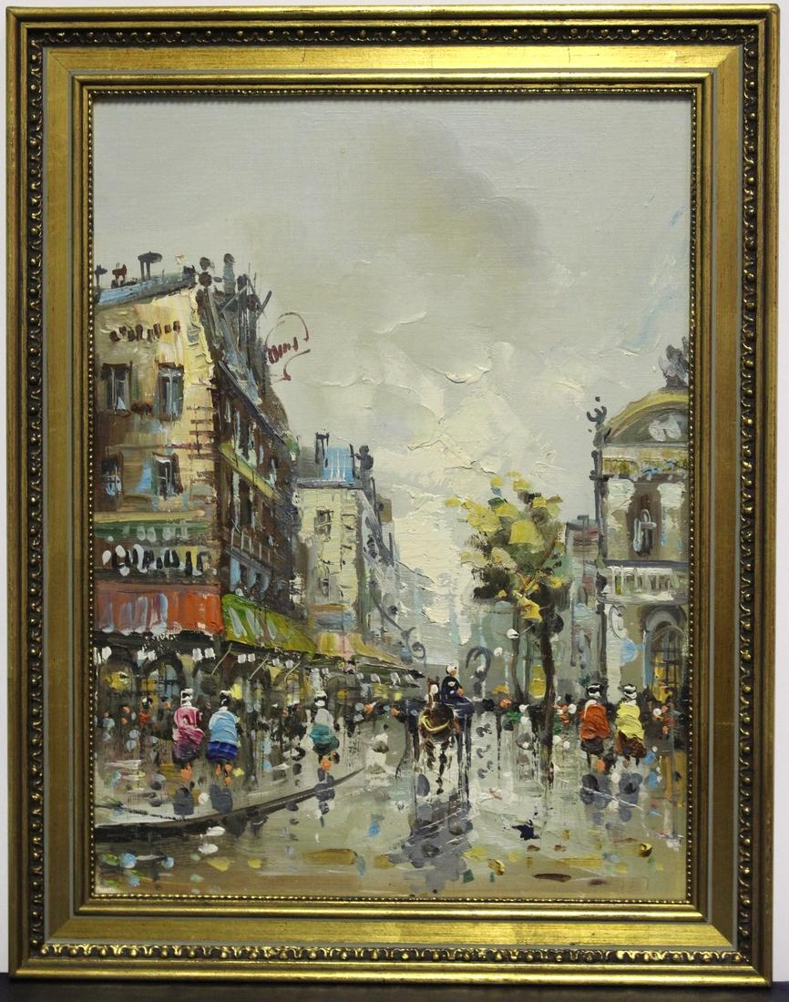 Signed Impressionist Parisian Street Scene (1 of 6)
