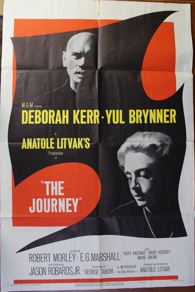 "The Journey" Movie Poster & Set of Lobby Cards: Original studio stamped The Journey movie poster along with a set of 8 original lobby cards. The Journey is a 1959 American drama film directed by Anatole Litvak. A group of Westerners tries to flee H