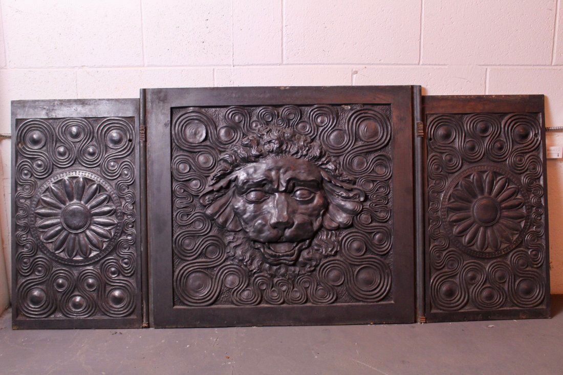 Circa 1890 Cast Iron Fireplace Backing (1 of 10)