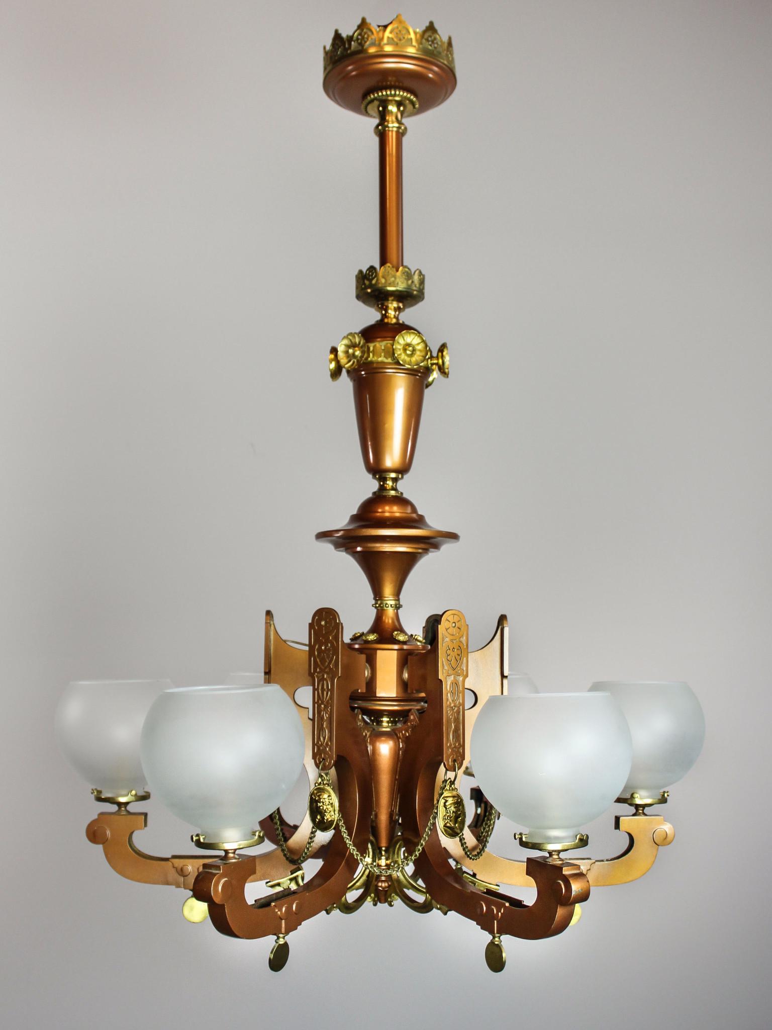 MITCHELL, VANCE and CO Renaissance Revival Style, Speltre Light Fixture (6 Light) (1 of 11)