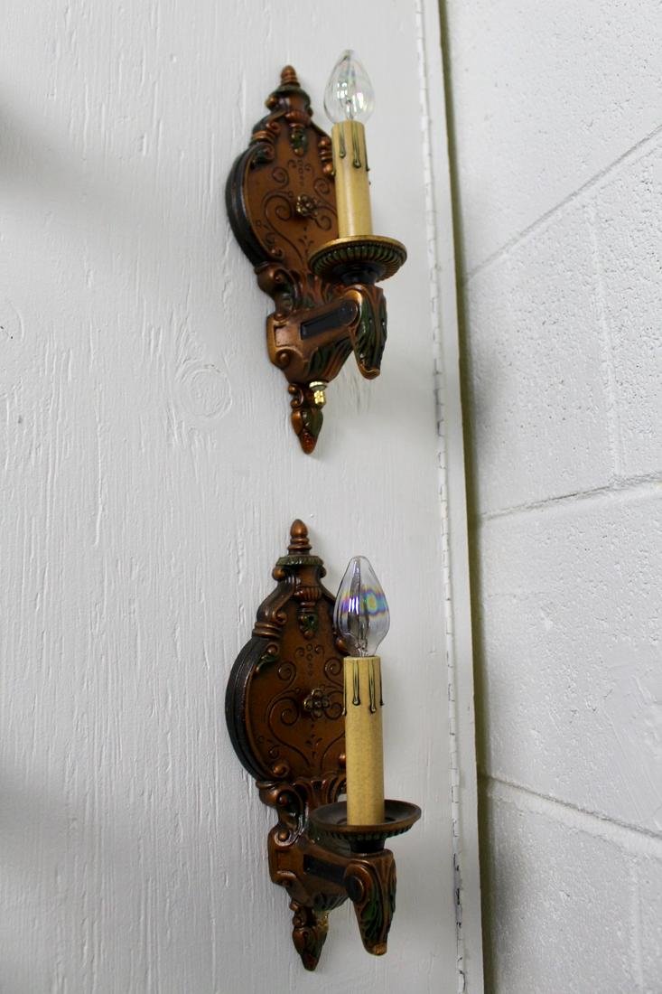 Colonial Style Bronzed Wall Sconces (1 of 6)