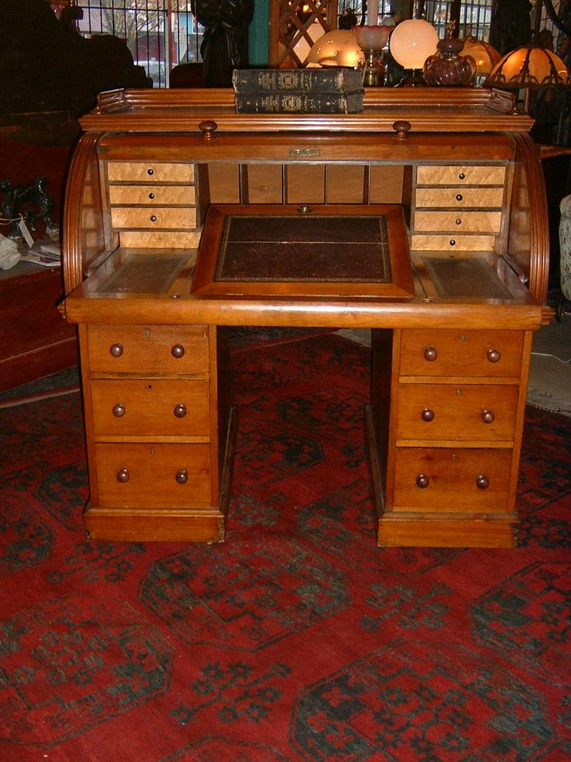 C.1870 English Mahogany Cylinder Desk Excellent Cond (1 of 6)