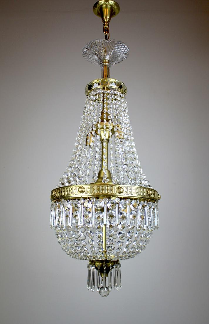 Georgian Styled Crystal Basket Fixture Circa 1903 (1 of 4)