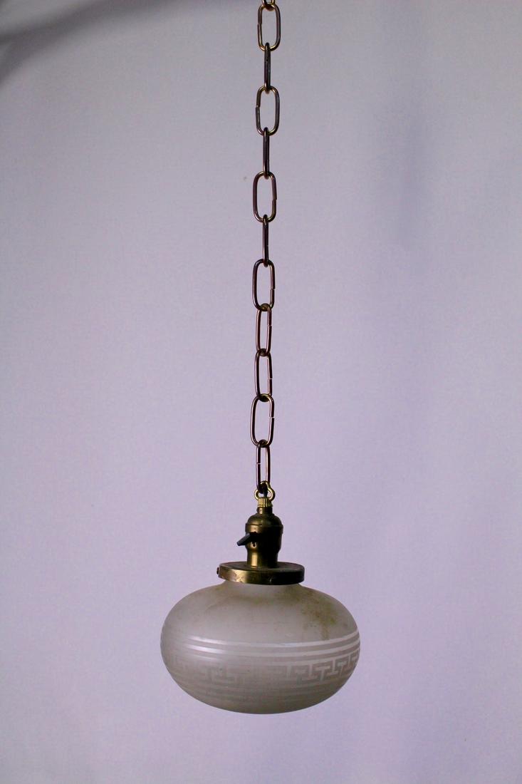 Single Drop Bank Fixture with Greek Key Shade (1 of 6)