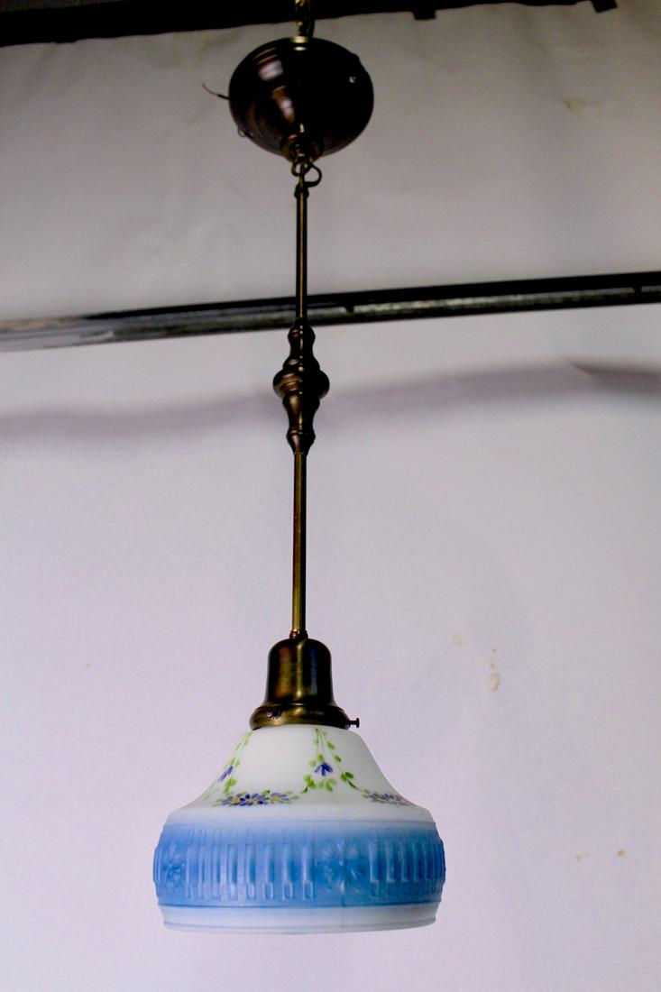 Single Drop Fixture with Hand Painted Shade (1 of 9)