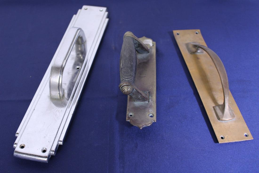 Assorted Set of 3 Original Art Deco Door Pulls (1 of 5)