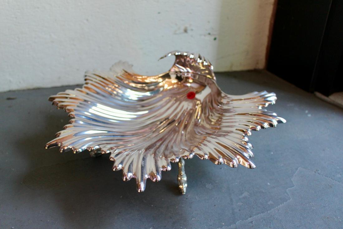 Alpadur Midcentury Silver Plate Serving Dish Signed Tag (1 of 7)