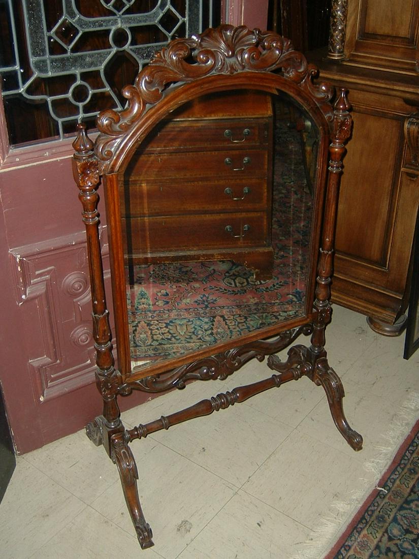 Ca. 1880 Victorian rosewood fireplace screen (1 of 5)