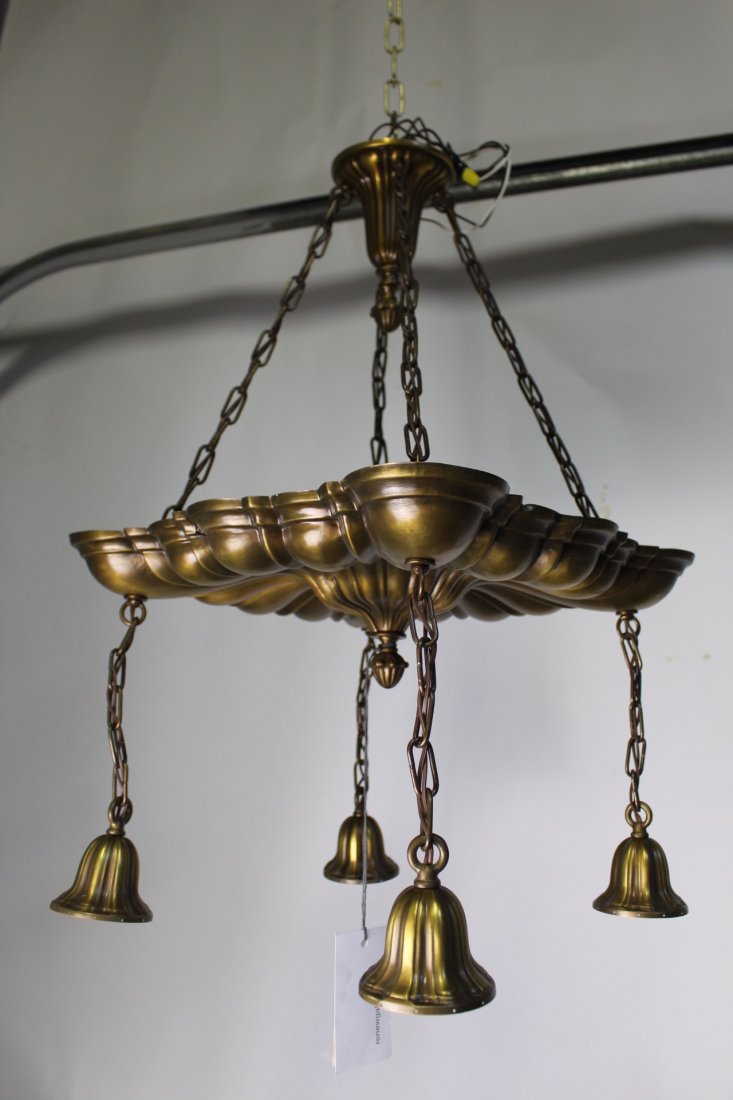 4 Light Square Pan Fixture with Crystal Shades (1 of 10)