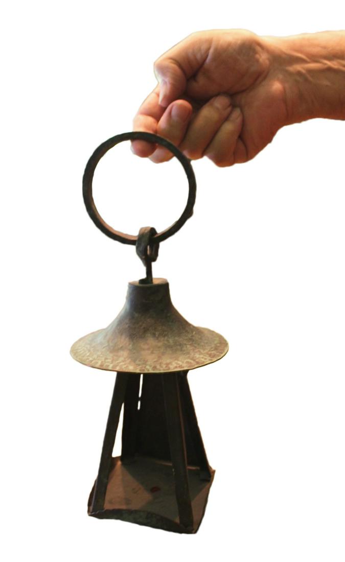Arts and Crafts Copper Hand Lantern Candle Holder (1 of 7)