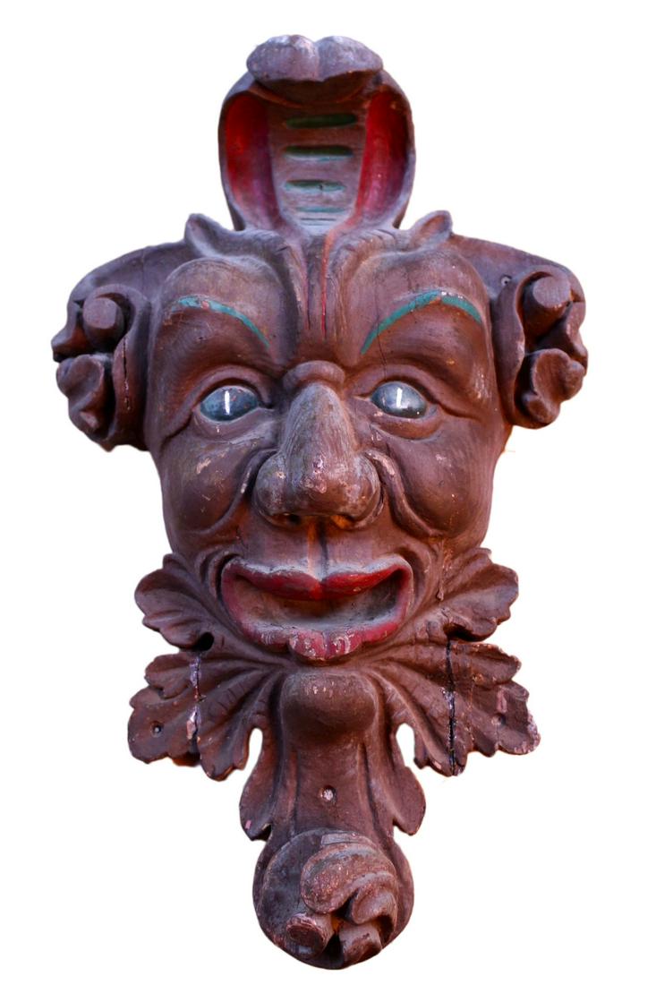 Antique Carved Wood Figural Carnival Mask C.1880 (1 of 13)