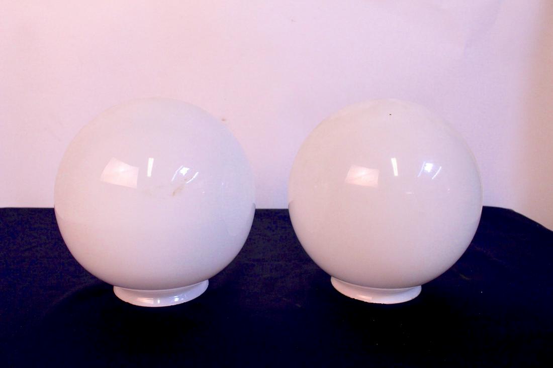 Pair of Mid Century White Globe Shades (1 of 5)