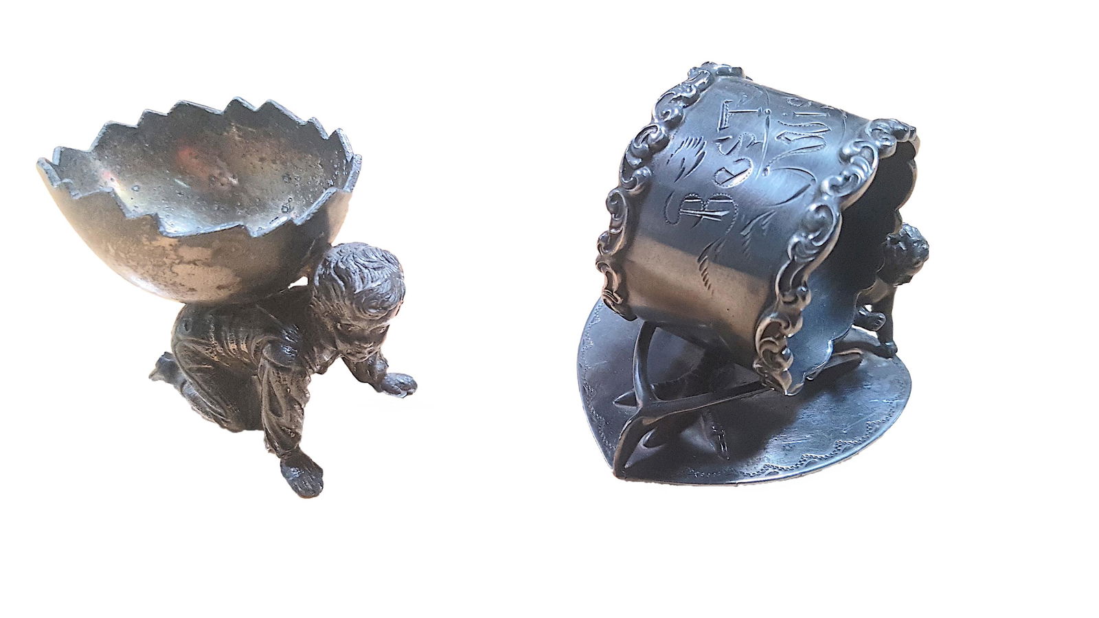 Silver Plate Figural Napkin Ring and Egg Dish (1 of 14)