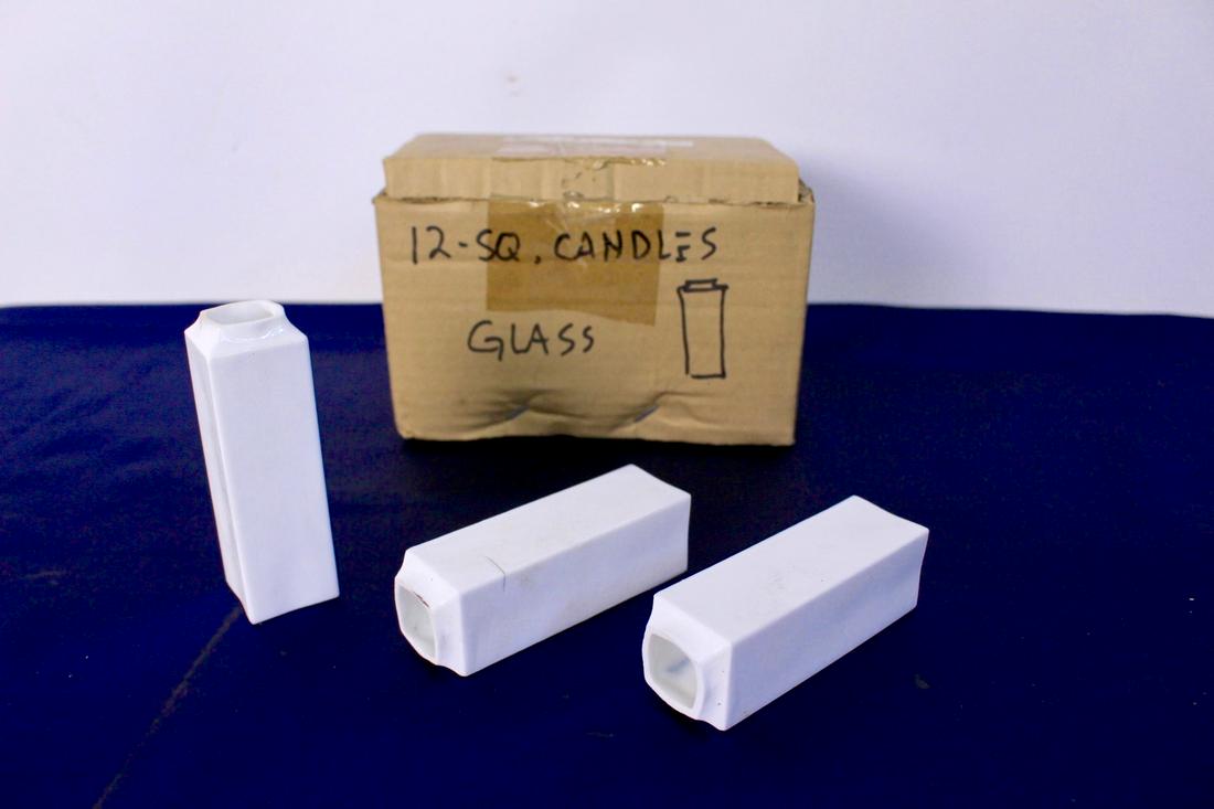 Box of 12 White Replacement Glass Candle Holders (1 of 6)