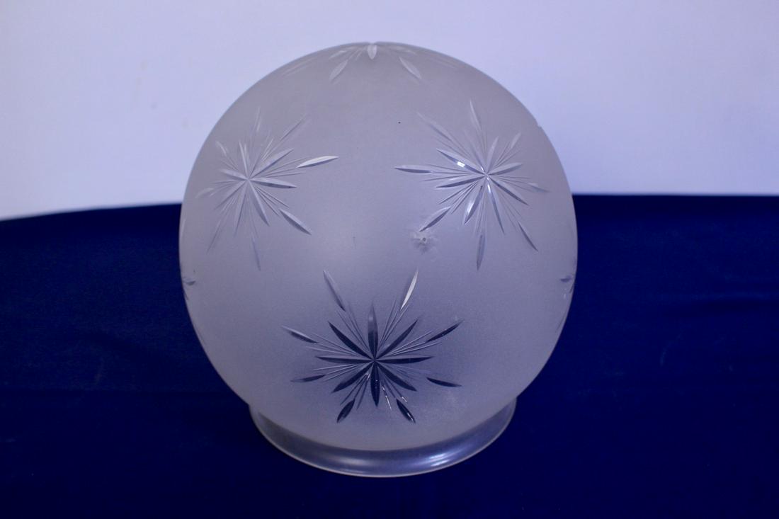 Vintage Frosted Globe Shade with Decorative Pattern (1 of 9)