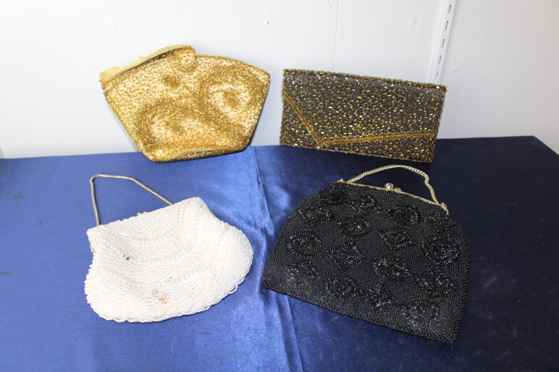 Four Vintage Hand Beaded Handbags and Purse (1 of 11)