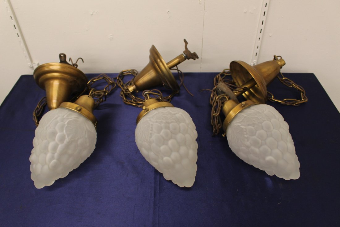 Three Light Fixtures with Frosted White Strawberry Shades (1 of 10)