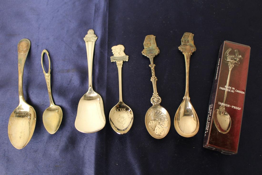 Mixed 7 Piece Lot of Silverplate Souvenirs Spoons (1 of 9)