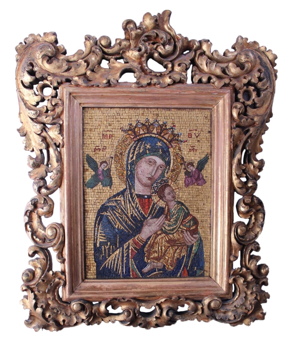 19th C. Micromosaic Icon Depicting Our Lady of Perpetual Help (1 of 13)