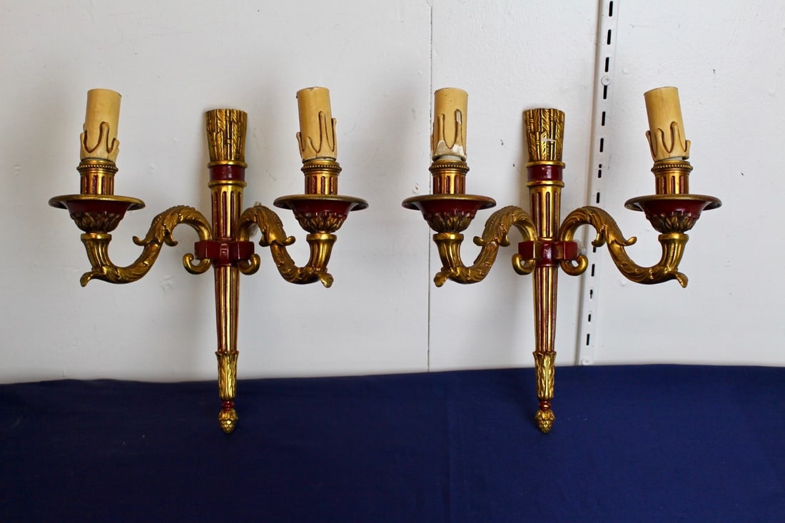 Pair of French Empire Brass Wall Sconce (1 of 7)