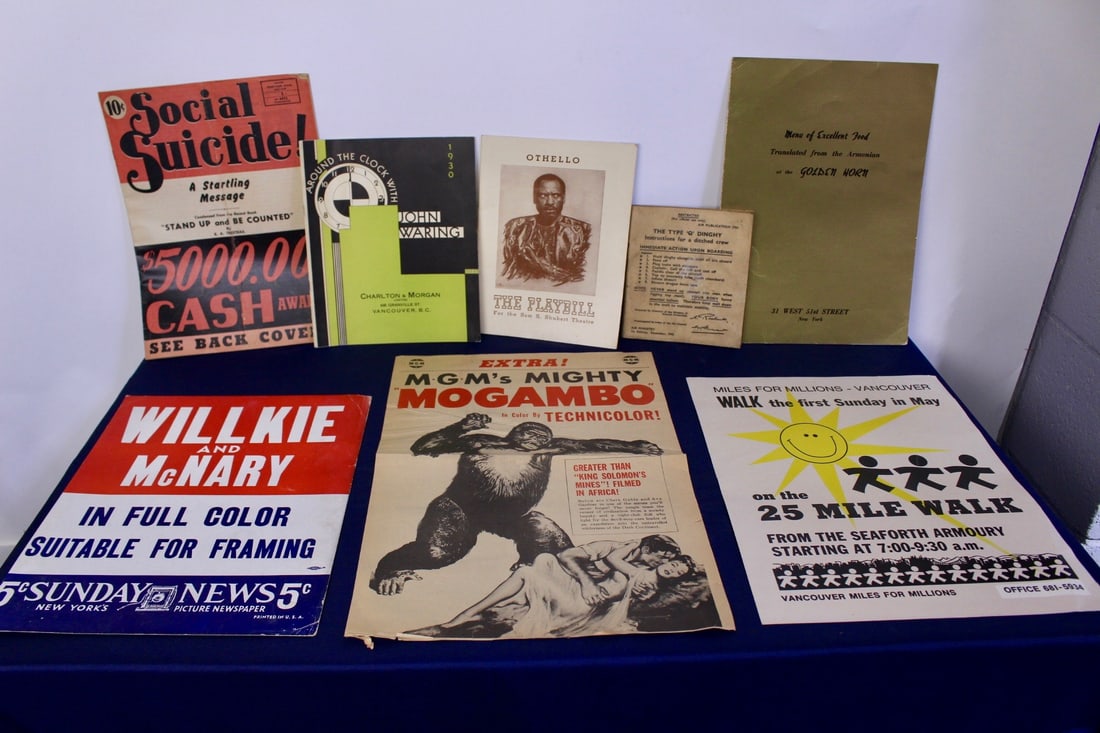 Set of 8 Original Vintage Posters, Menu and Booklets: Set of 8 original vintage posters, menu, and booklets, circa 1930s to 1960s, largest measures 11"x15", smallest measures 5.5"x6"