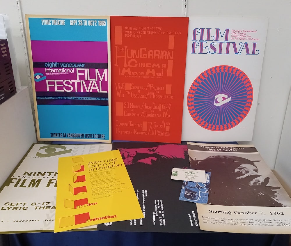 Set of 11 Vintage Modern Art Film Festival and Event Posters and Pamphlets: Set of 11 vintage Modern Art film festival and event posters and pamphlets from the 60s to 80s, included Vancouver International Film Festival, Rare Andy Warhol's "Nude Restaurant", Hungarian Cinema, 