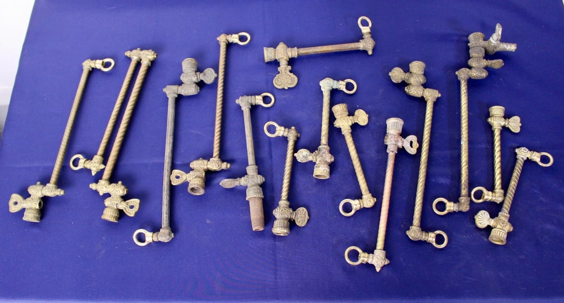 Set of 14 Original Antique Gas Sconces (1 of 12)