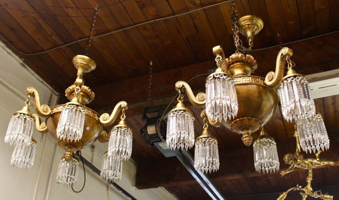 Matching Pair of Mount Royal Mansion Monumental Beaux Arts Chandelier (6 Light) (1 of 10)