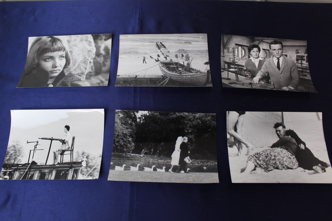 Black and White Movie Still Photos of "Human Dutch" and "Beata": Black and white movie still photos of 1963 Dutch documentary film, "The Human Dutch", and Polish film, "Beata"(1965). "Beata" photographs are stamped. 3 photos for each film. Each measures 7"x 5.25".
