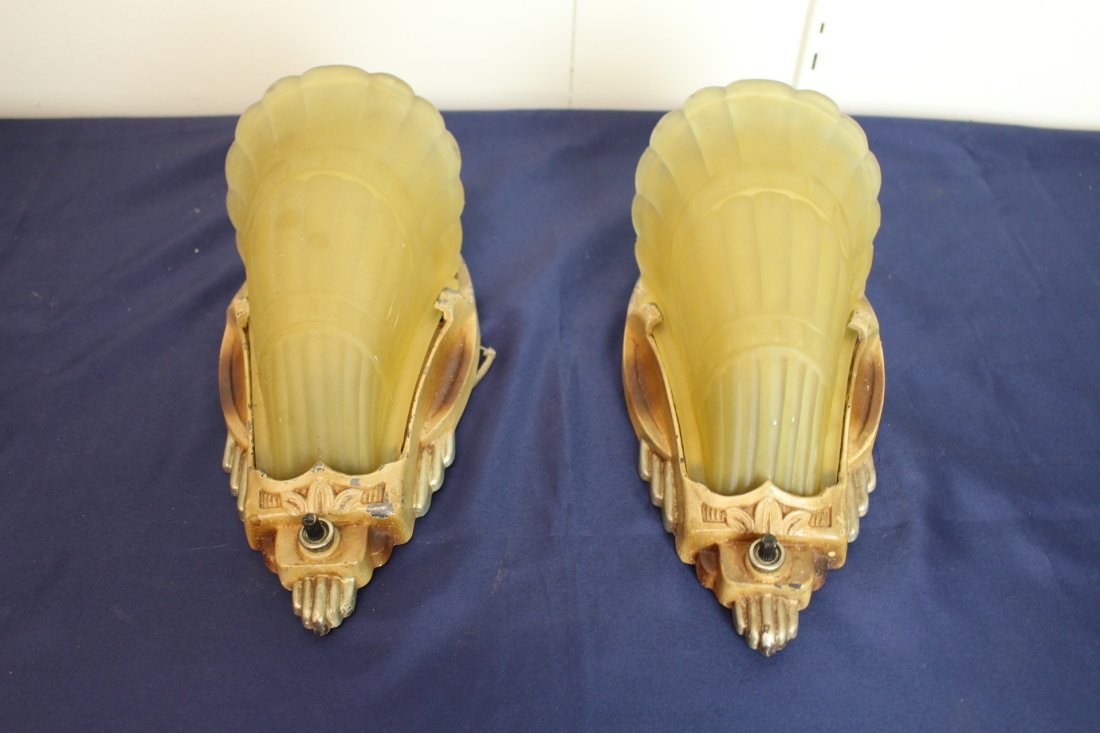 Art Deco Rare Original Finish Iron Sconces (1 of 9)
