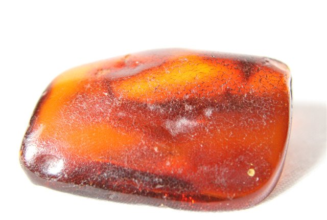 A OLD AMBER PIN: A old red amber pin ,18th century. L1 3/4", W 1 1/4".15.4 gram