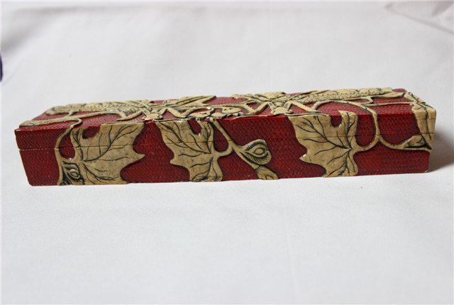 TEN PAIRS OF HUANGHUALI CHOPSTICKS AND SOAPSTONE BOX: Ten pairs HuangHuaLi chopsticks, bone inlay and a soapstone carved two manatees and flower,19th century. Box Size:L10 1/2",W2 1/2"