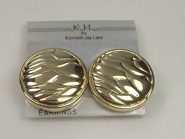 Vintage Kenneth Jay Lane (KJL) Clip on Earrings: On original card. Earrings are clip on style.
