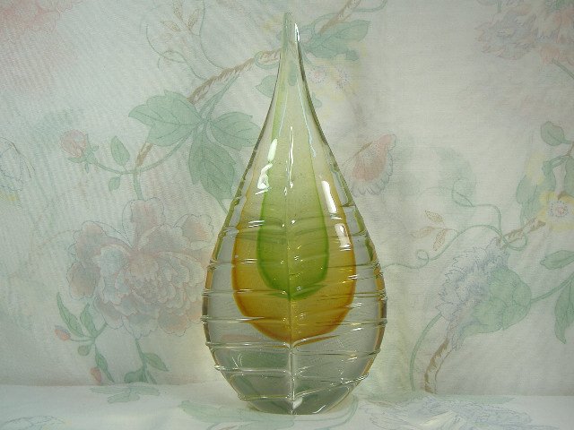 Murano Art Glass Sommerso Tear Drop Sculpture (1 of 1)