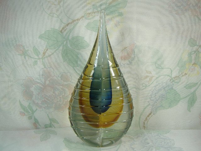 Murano Art Glass Sommerso Tear Drop Sculpture (1 of 1)