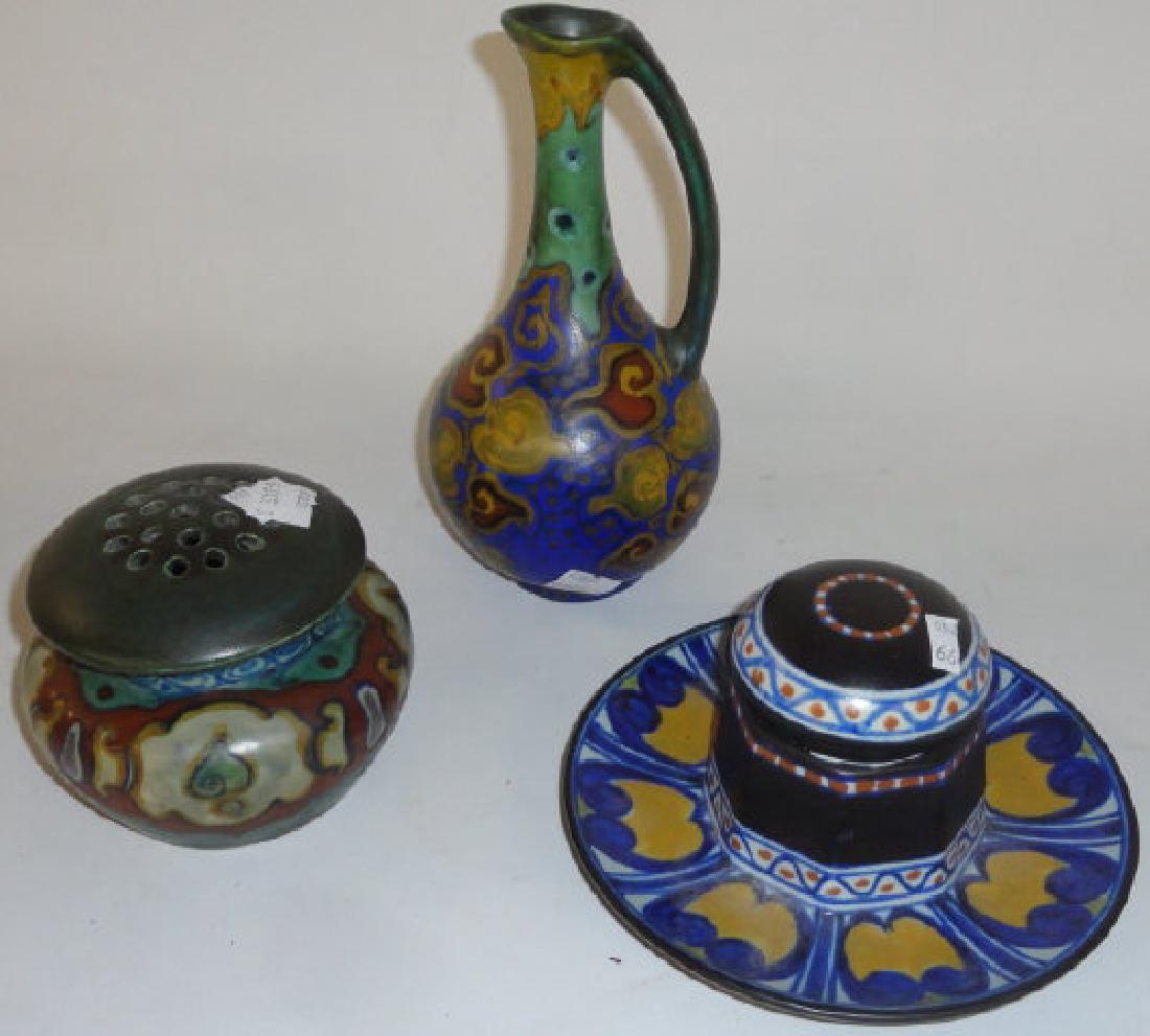 *3 PIECES OF GOUDA ART POTTERY (1 of 1)